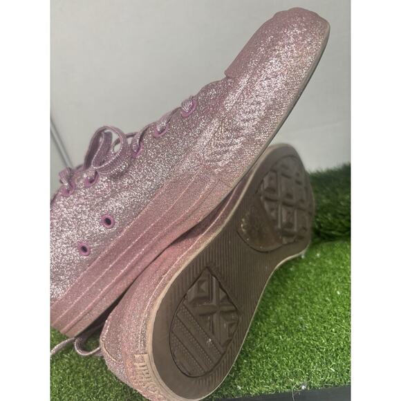 Women’s 9 Converse Chuck Taylor All Star OX Pink Glitter Shoes 162993C - Picture 6 of 7